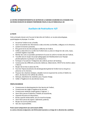 Couverture de Auxiliaire de puériculture