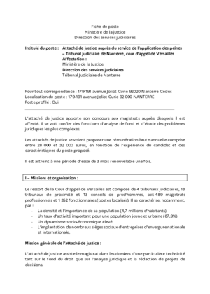 Couverture de Attaché de justice auprès du service de l’application des peines