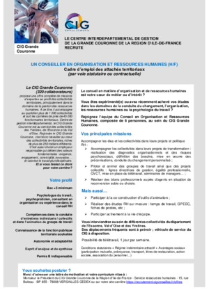 Couverture de Conseiller en organisation et ressources humaines