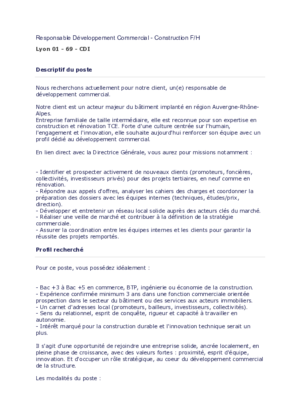 Couverture de Responsable Developpement Commercial