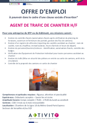 Couverture de Agent trafic chantier