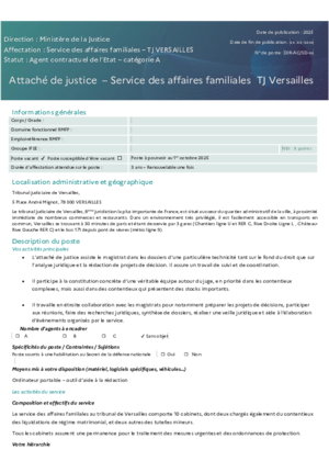 Couverture de Attaché de justice – Service des affaires familiales 