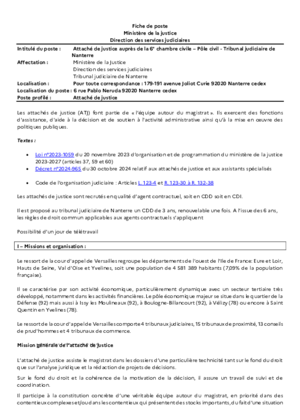 Couverture de Attaché de justice auprès de la 6e chambre civile – Pôle civil 