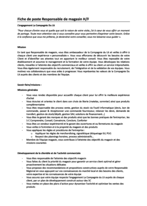 Couverture de Responsable adjoint de magasin