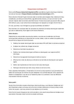 Couverture de Chargé d'etudes techniques