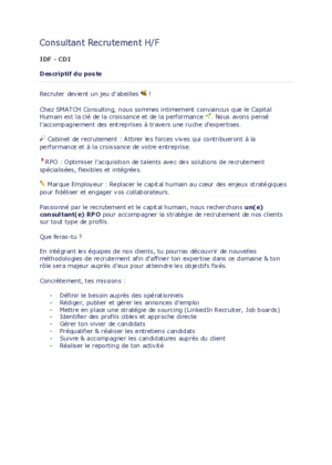 Couverture de Consultant Recrutement