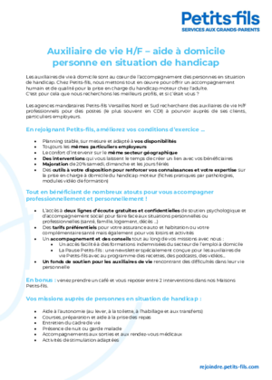 Couverture de auxiliaire de vie pour personnes en sotuation de handicap