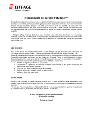 Couverture de Responsable de bureau d'études