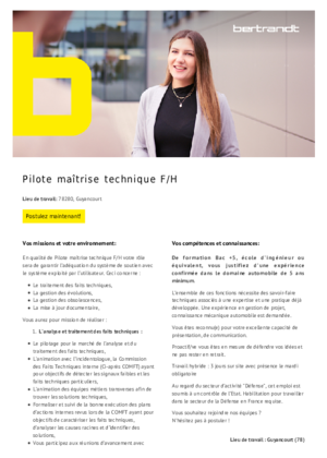 Couverture de Pilote maitrise technique