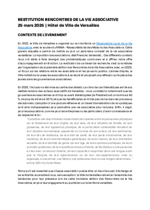 Couverture de Restitution complète Rencontres de la vie associative 2025