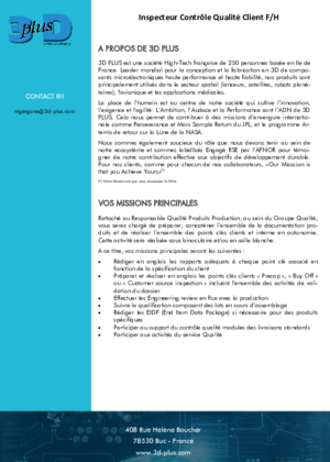 Couverture de Inspecteur contrôle qualité client