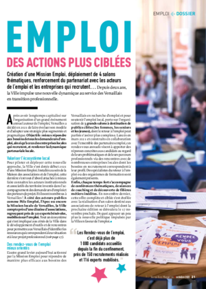 Couverture de Emploi: des actions plus ciblées