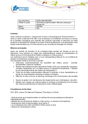 Couverture de Technicien expérimentation Mesures physiques/Chimie H/F Rueil Malmaison