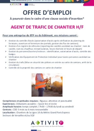 Couverture de Agent trafic chantier