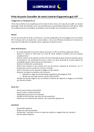 Couverture de Conseiller en vente - contrat d'apprentissage