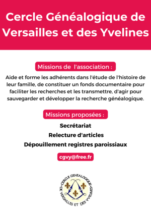 Couverture de Cercle Généalogique de Versailles et des Yvelines