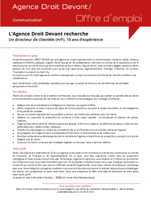 Couverture de Directeur de clientèle H-F Versailles