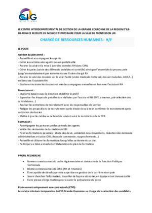 Couverture de Chargé de ressource humaines