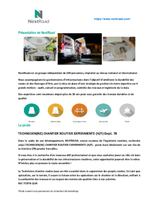 Couverture de Technicien de laboratoire et chantier routier expérimenté