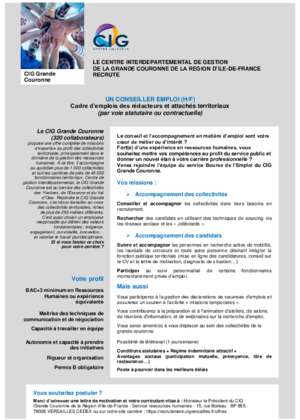 Couverture de Conseiller emploi