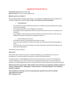 Couverture de Ingénieur études de prix