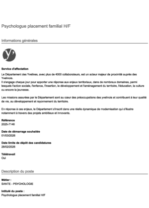 Couverture de Psychologue placement familial