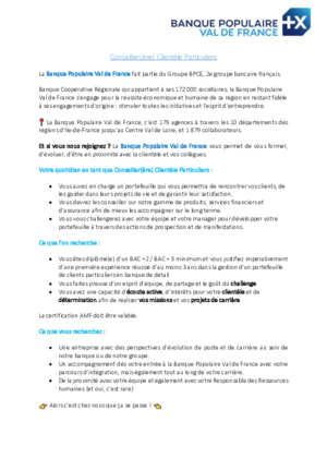 Couverture de Conseiller clientèle particuliers