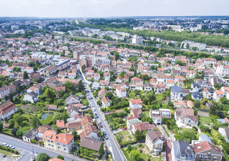 Vue aérienne du quartier Porchefontaine à Versailles