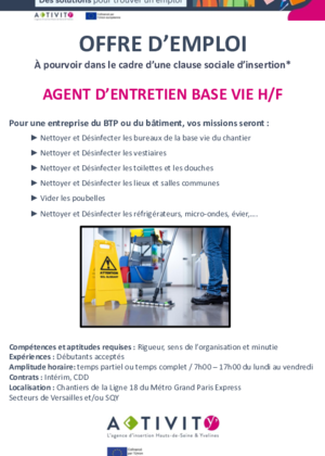 Couverture de Agent d'entretien