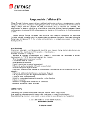 Couverture de Responsable d’affaires