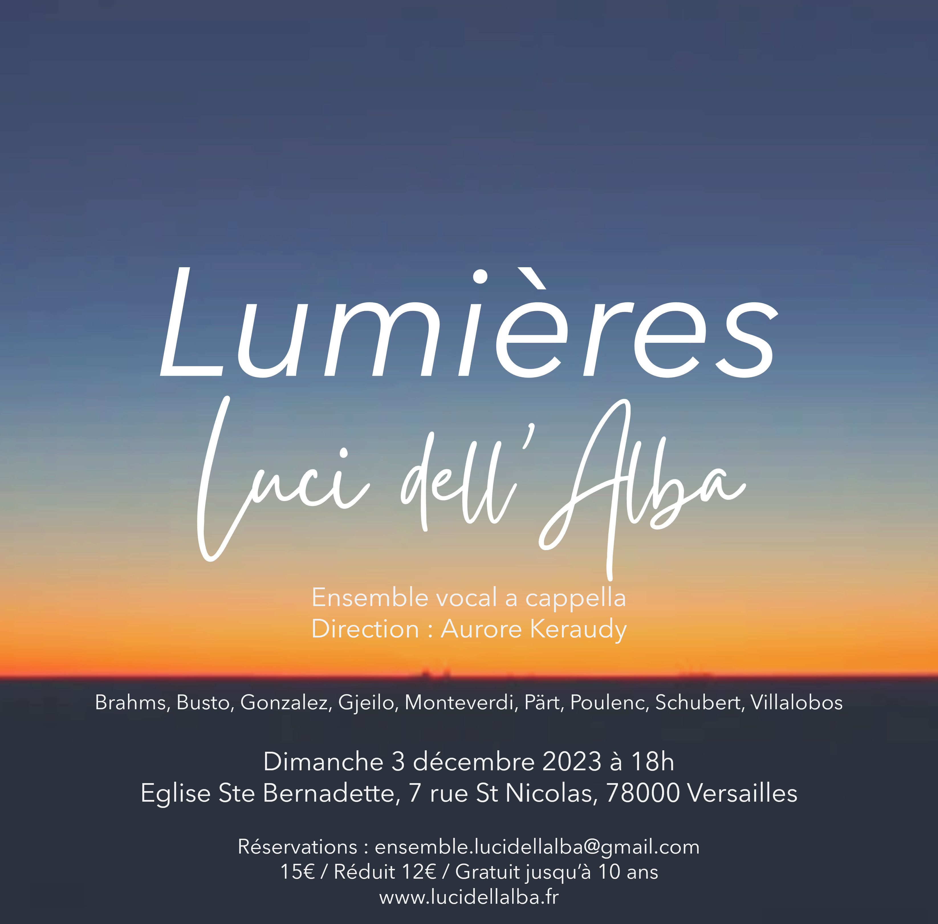 Concert Luci dell'Alba : Lumières